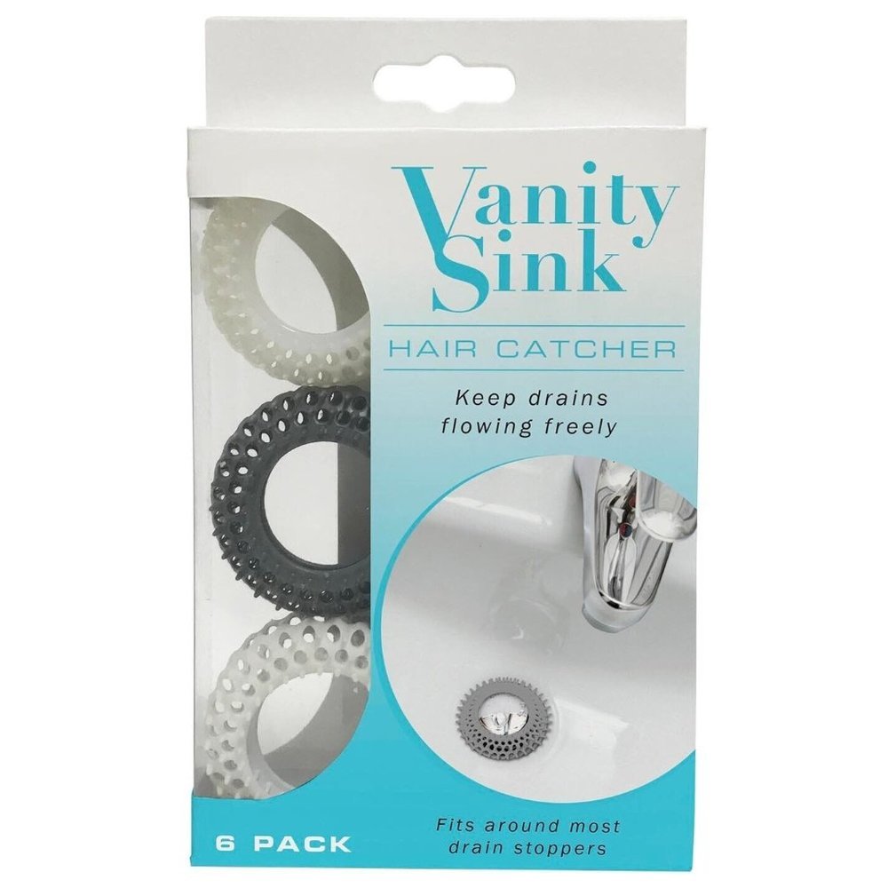 Bathroom Home Utility Sink Hair Catcher Clog Drain Free 6 Pack Insertions